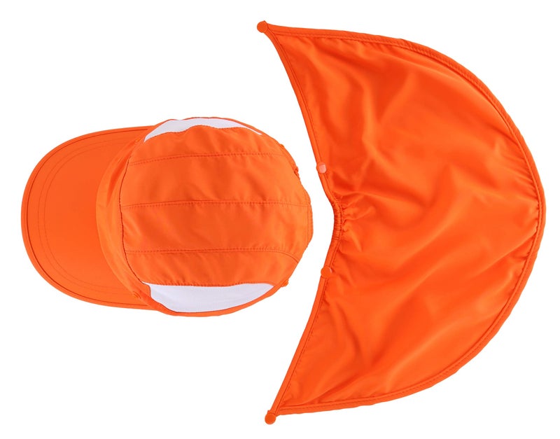 Connectyle Kids Boys Baseball Hat with Neck Flap UPF 50+ Mesh Sun Hats UV Sun Protection Trucker Hat Orange - Image 4